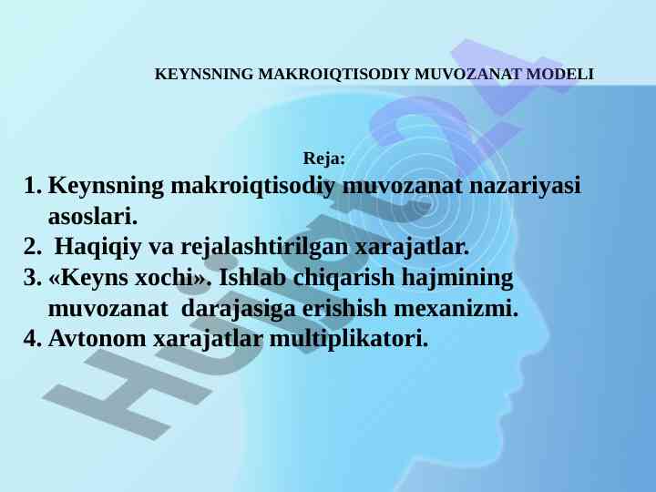 Keynsning makroiqtisodiy muvozanat nazariyasi