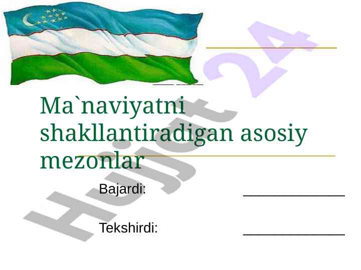 Ma’naviyatni shakllantiradigan asosiy mezonlar