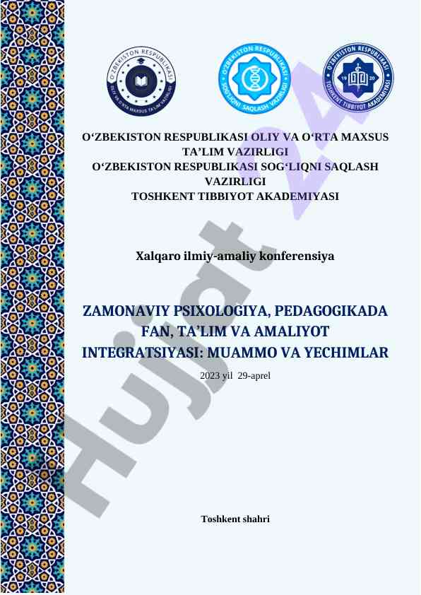 Zamonaviy psixologiya va pedagogikada fan integratsiyasi