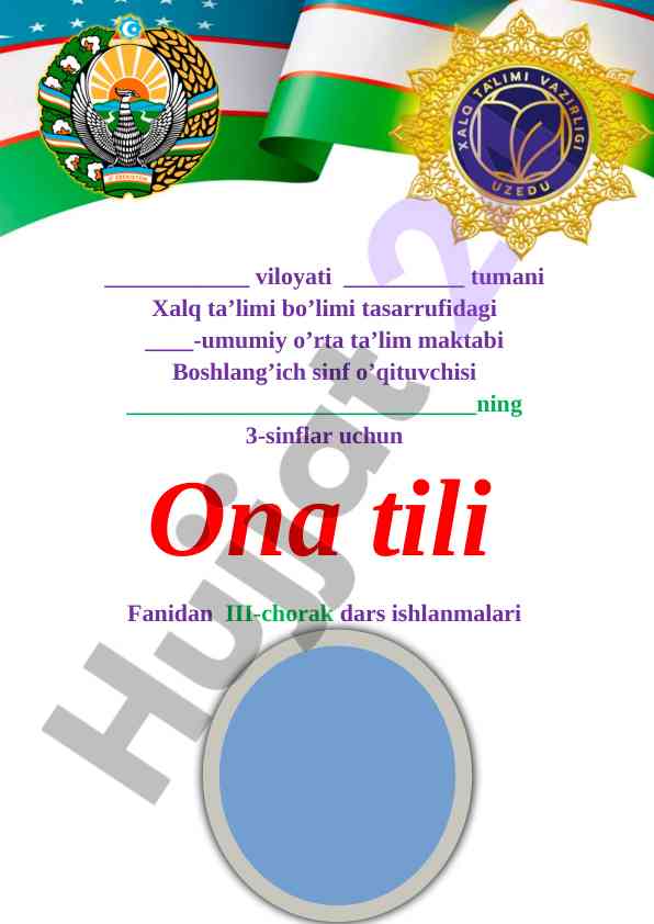 Ona tili fanidan iii-chorak dars ishlanmalari