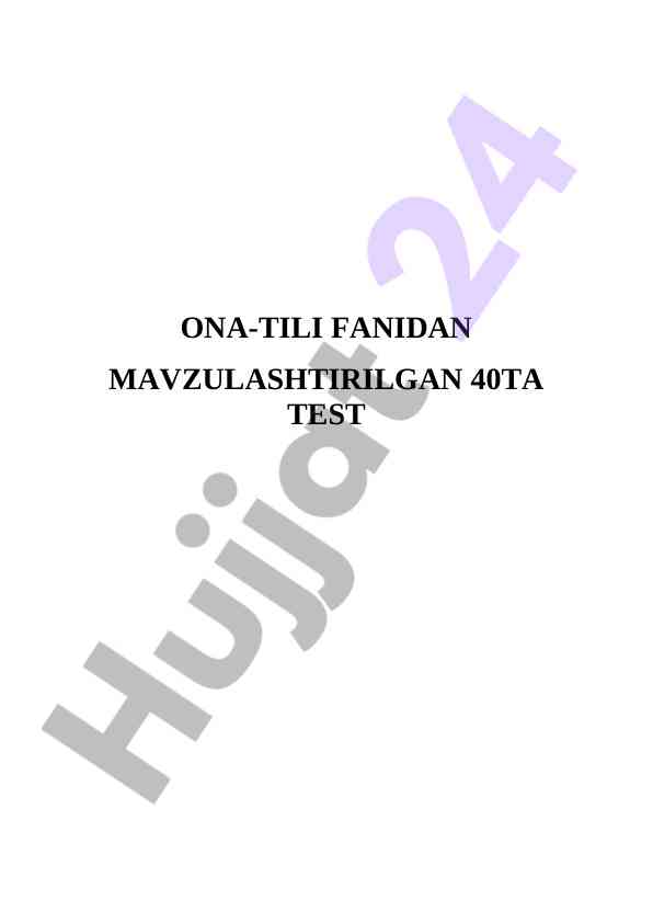 Ona-tili fanidan test qo‘llanmasi