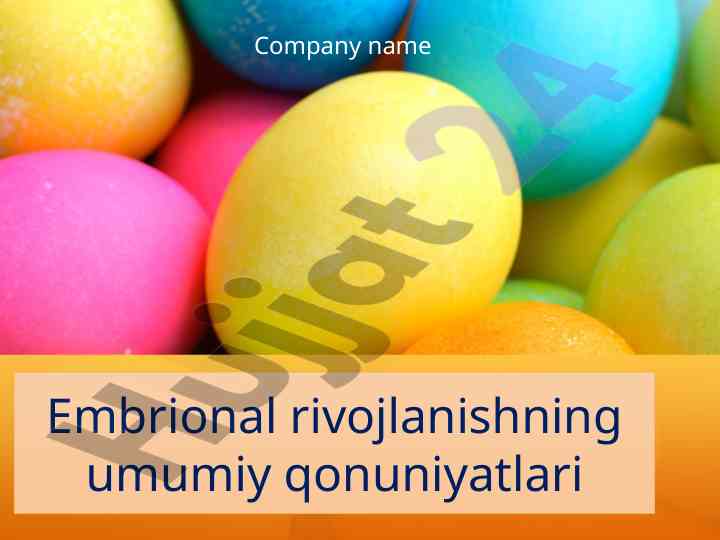 Embriologiya fani va urug'lanish jarayoni