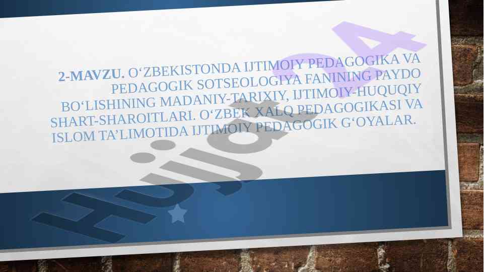 Ijtimoiy pedagogika va pedagogik sotseologiya tahlili