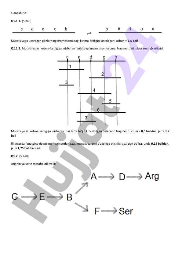 Mutatsiyalar va metabolitik yo'llar tahlili
