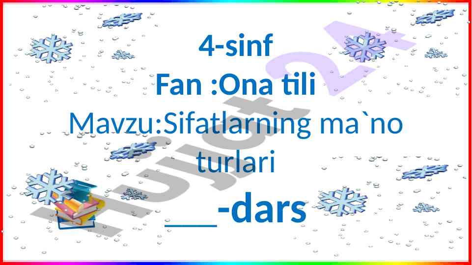 Sifatlarning ma'no turlari dars ishlanmasi