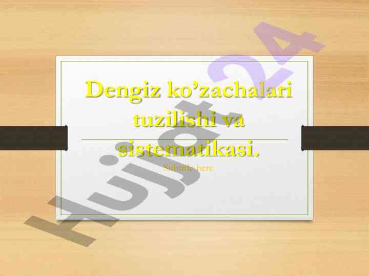 Dengiz ko’zachalari tuzilishi va sistematikasi