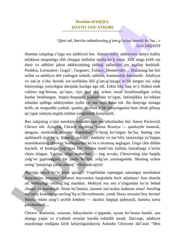 Rus adabiyoti va san’atining tarixi