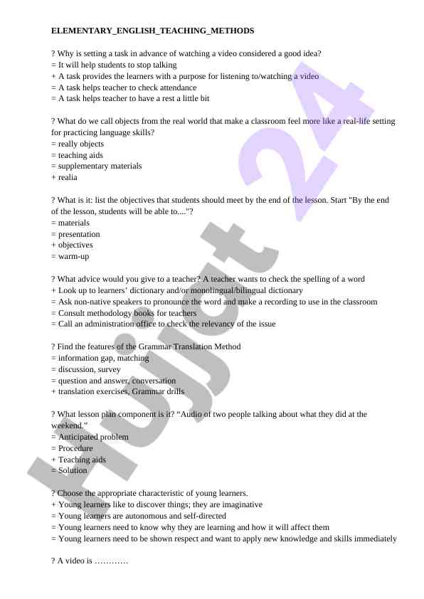 Effective strategies for elementary english teaching