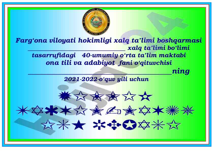 Yillik taqvim-mavzu reja 5-sinf adabiyot fani