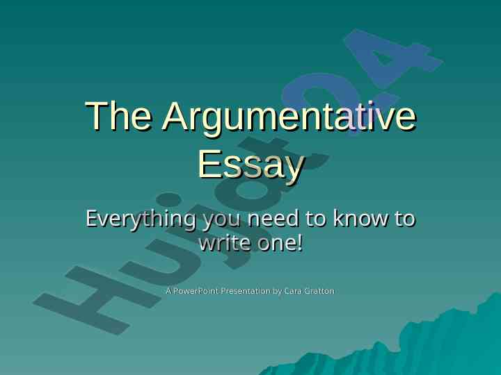 The essential guide to writing an argumentative essay