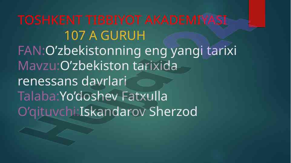 O‘zbekiston tarixida renessans davrlari tahlili