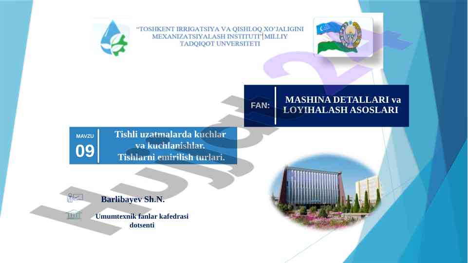Tishli uzatmalarda kuchlar va kuchlanishlar