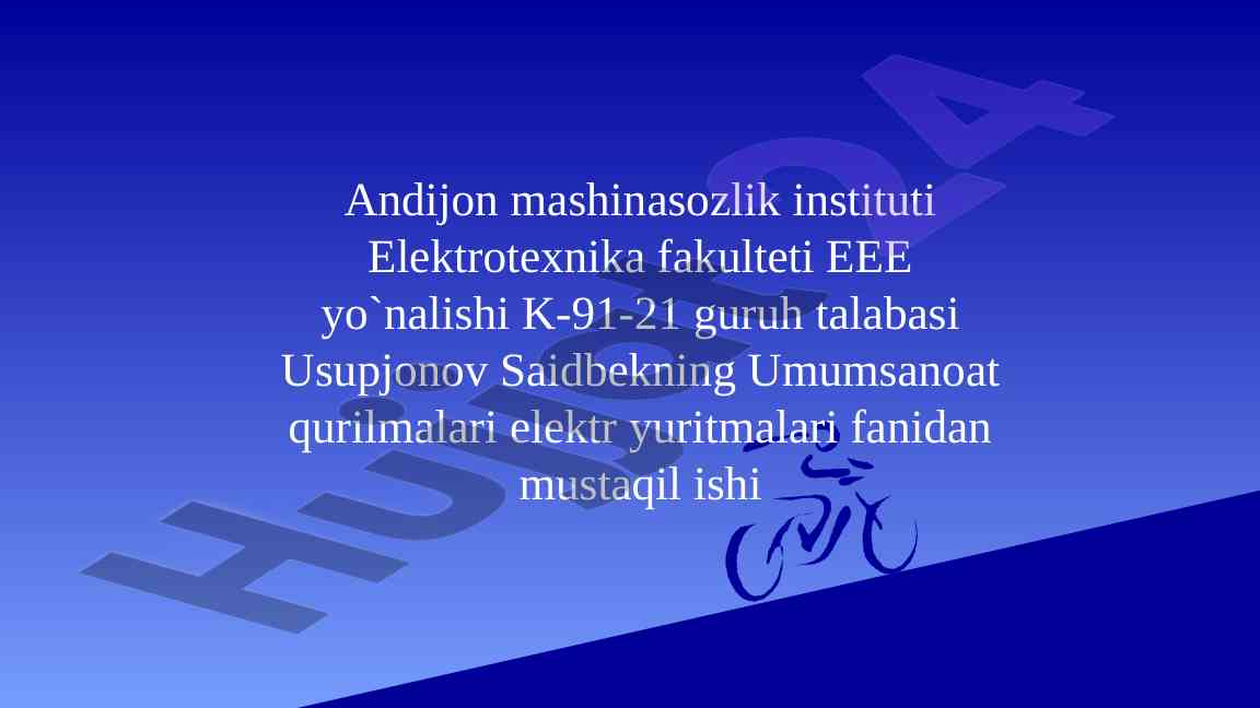 Ikki tezlikli asinxron motorli lift elektr yuritma