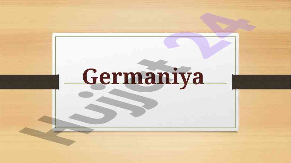 Germaniya federativ respublikasi tarixi va iqtisodi