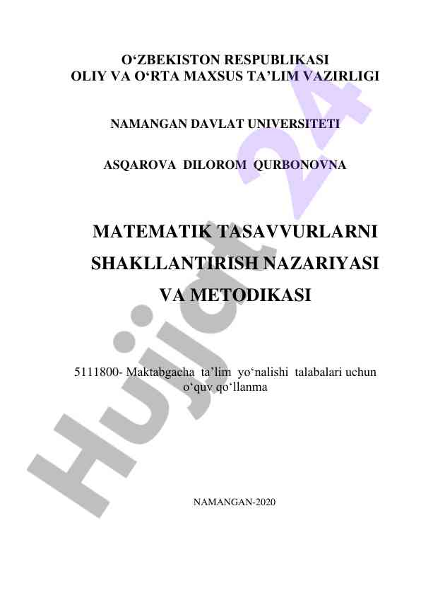Matematik tasavvurlarni shakllantirish nazariyasi