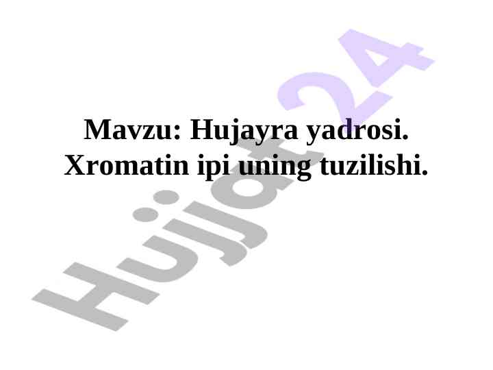 Hujayra yadrosi va xromatin ipi tuzilishi