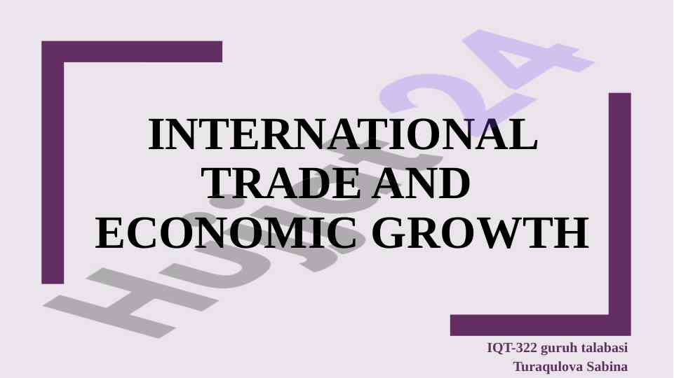 International trade impacts on economic growth