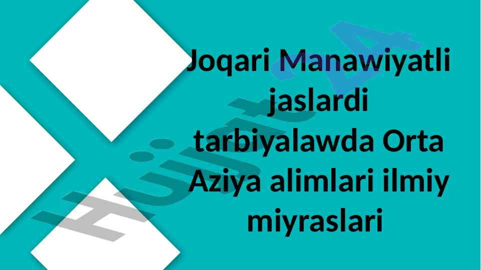 Orta aziya alimlari ilmiy miyraslari haqida