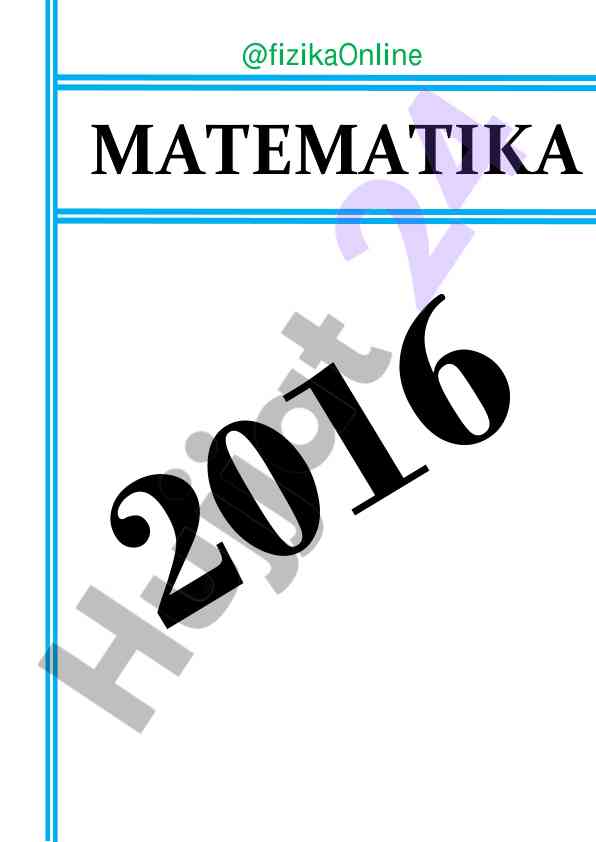 Matematika variantlar to'plami 2016 savollar