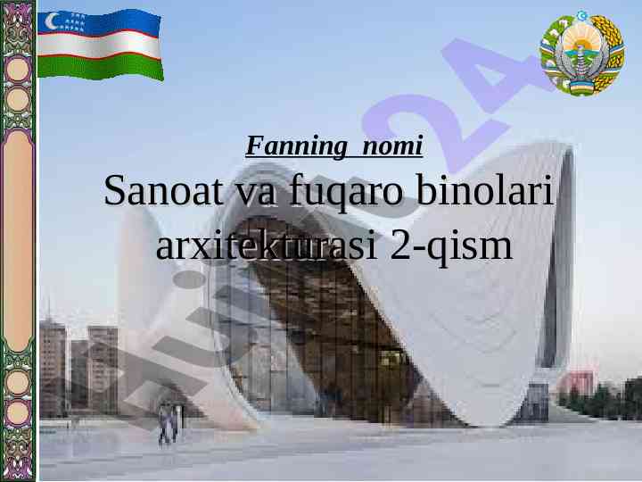 Jamoat binolarini loyihalashning tipologik asoslari