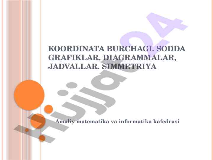 Simmetriya va diagrammalar bilan ishlash metodikasi
