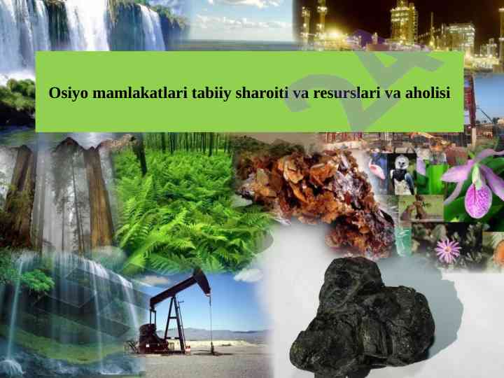 Osiyo mamlakatlari tabiiy resurslari tahlili