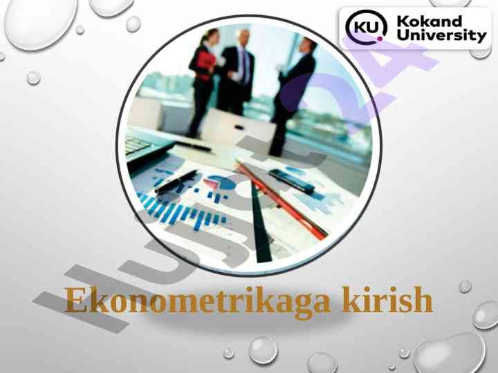 Kirish ekonometrikaga iqtisodiy modellashtirish