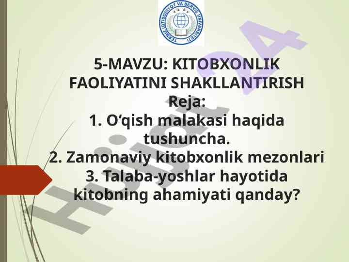 Kitobxonlik faoliyatini shakllantirish