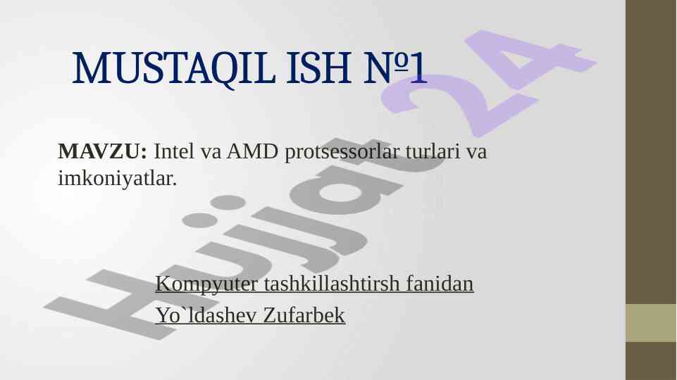 Intel va amd protsessorlari turlari va imkoniyatlar