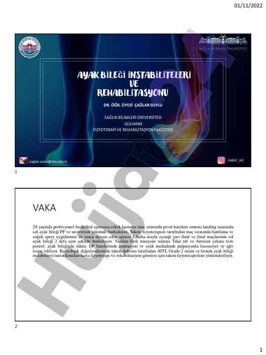 Ayak bileği i̇nstabiliteleri ve rehabilitasyonu