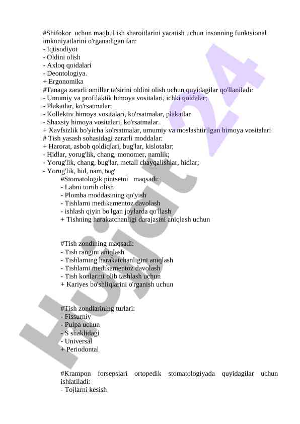 Shifokor ish sharoitlari va ergonomika bo'yicha o'rgatish