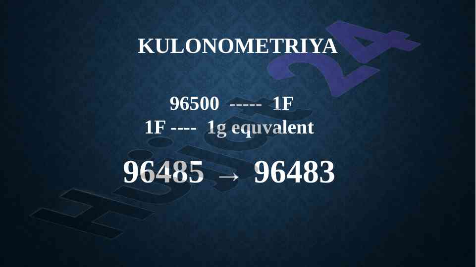Kulonometriya usuli va kulonometrik titrash