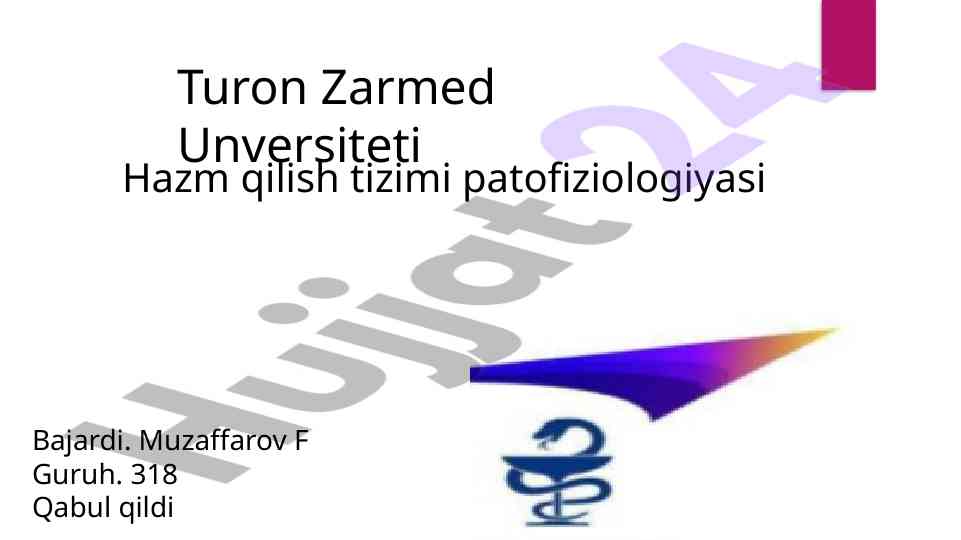 Hazm qilish tizimi patofiziologiyasi rivojlanish nuqsonlari