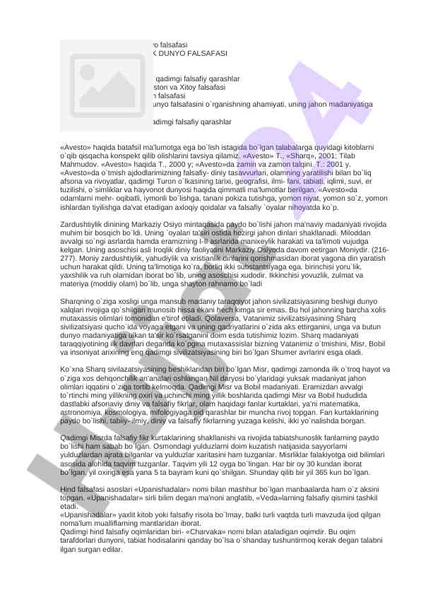 Qadimgi yunoniston falsafasi va uning ta’siri