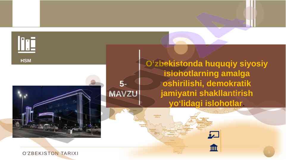 O‘zbekistonda huquqiy islohotlarning amalga oshirishi