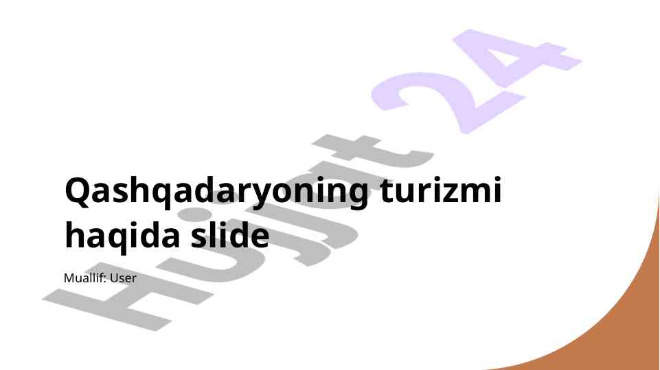 Qashqadaryoning turizmi haqida slide