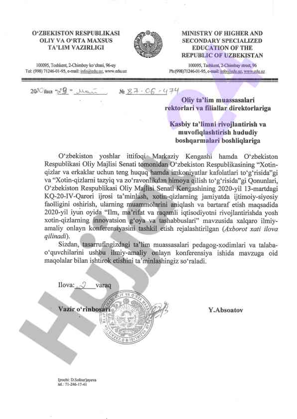 Xotin-qizlar innovatsion g'oyalari konferensiyasi