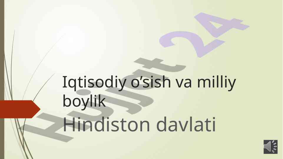 Hindiston iqtisodiy o'sishi va milliy boylik tahlili