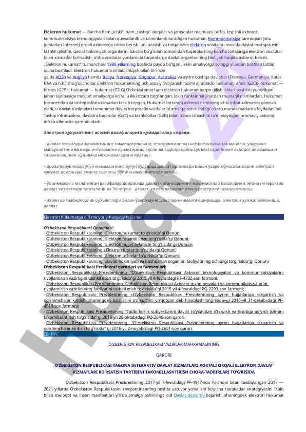 Elektron hukumat tizimlari va rivojlanishi