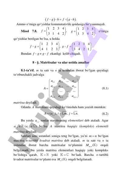 Matritsalar va ular ustida amallar