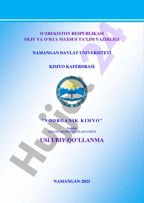 Amaliy mashg‘ulotlar uchun uslubiy qo’llanma