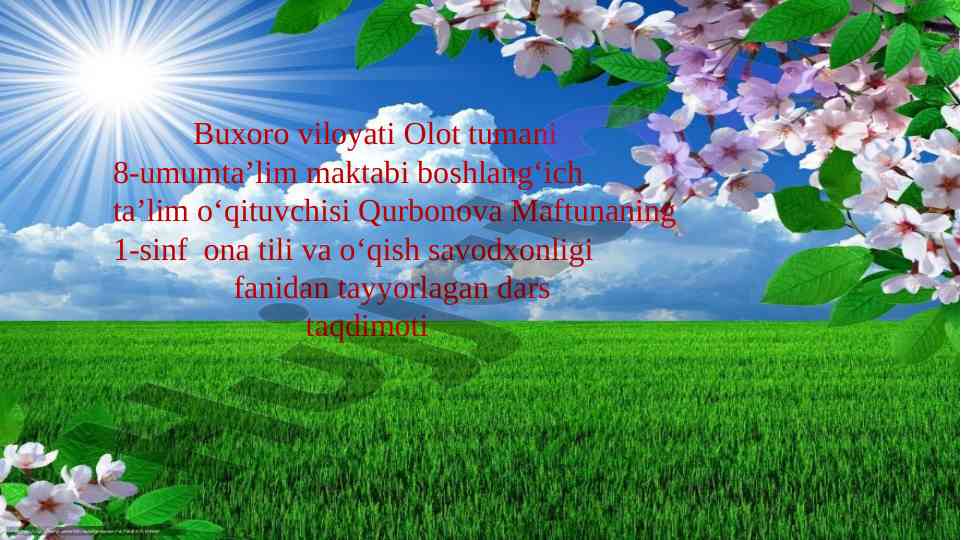 Ona tili dars taqdimoti mustahkamlash o'yini