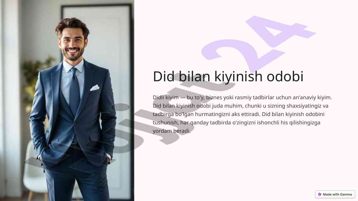 Did bilan kiyinish odobi va uning asosiy turlari
