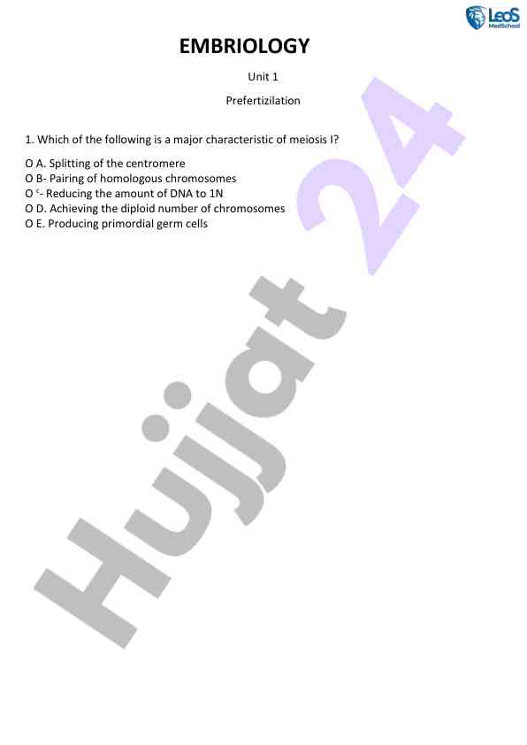 Meiosis i characteristics and sperm chromosome count