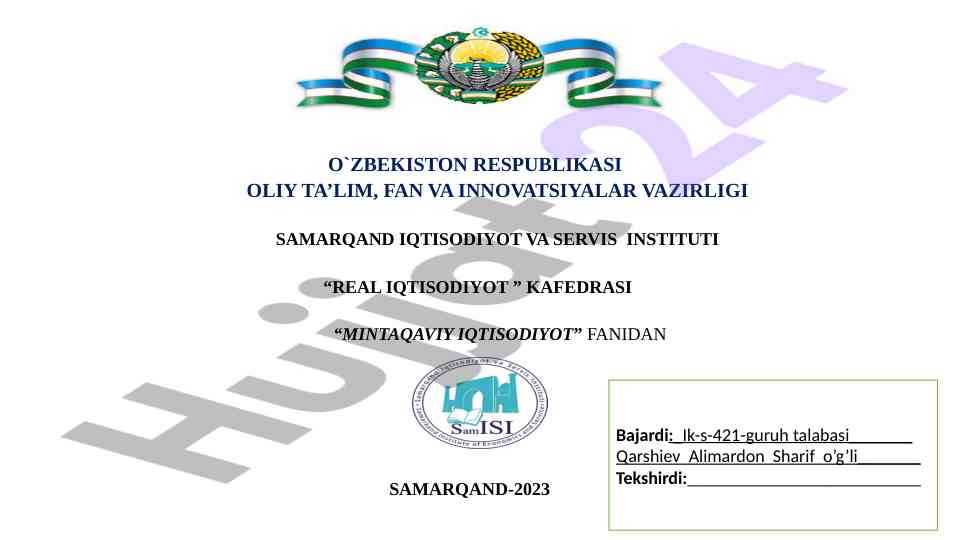 Ijtimoiy-iqtisodiy rivojlanishni takomillashtirish