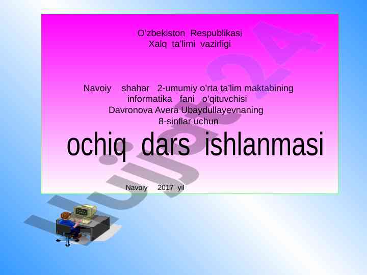 Matematik formulalar bilan ishlash ochiq dars