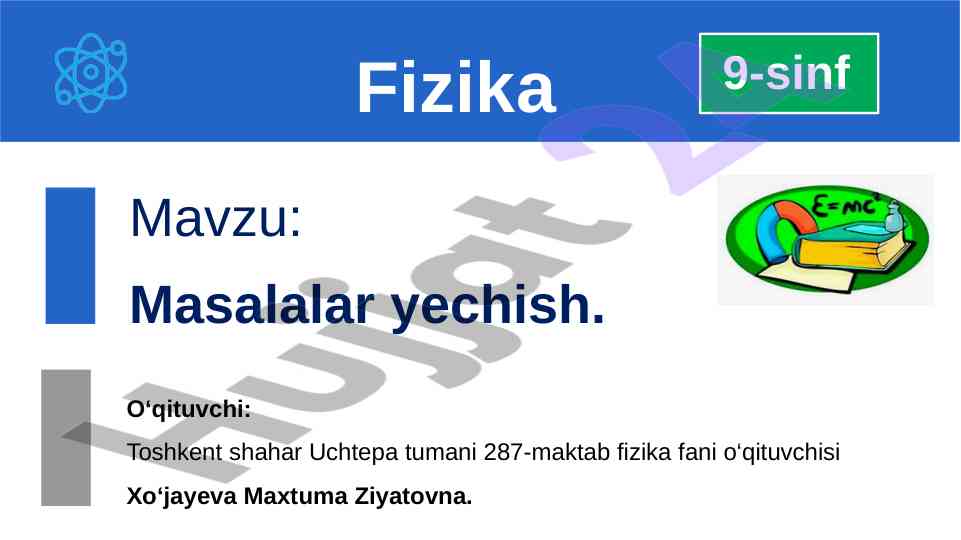 Masalalar yechish bo‘yicha testlar