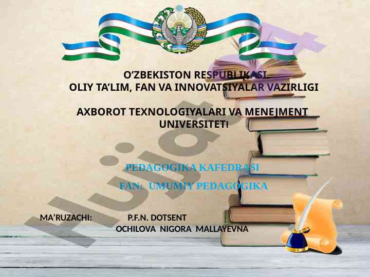 Oila pedagogikasi va uning xususiyatlari