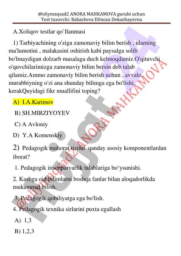 Zamonaviy bilim berish va pedagogik mahorat