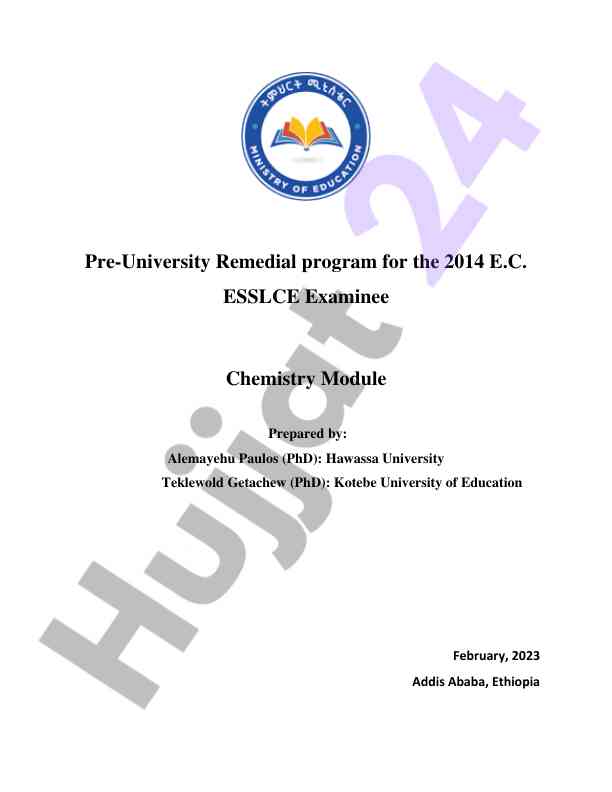 Pre-university remedial chemistry program overview